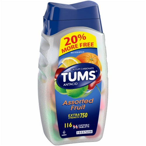Tums® Extra Strength Assorted Fruit Antacid Chewable Tablets Perspective: left