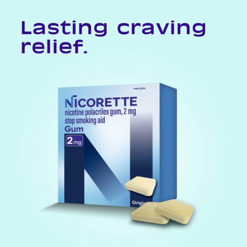 Nicorette 2 mg Nicotine Gum to Help Stop Smoking - Original Flavored Stop Smoking Aid, 170 Count Perspective: left