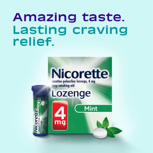Nicorette Nicotine Mint Flavor Lozenges Perspective: left