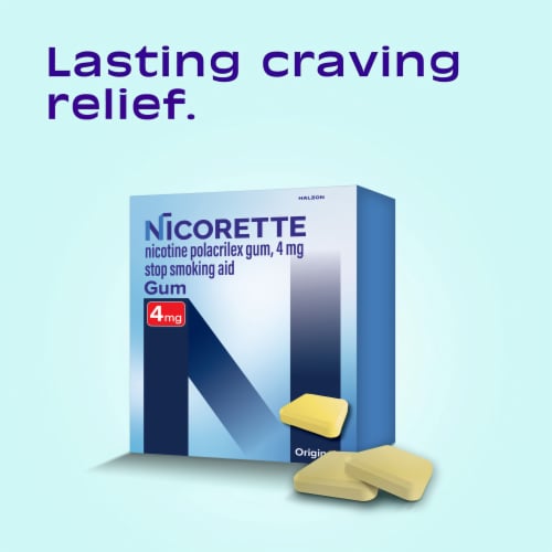 Nicorette Nicotine Gum, 4 mg, Original - 170 Count Perspective: left
