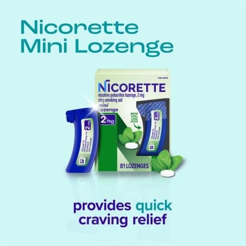 Nicorette® Mint Nicotine Mini Lozenges Perspective: left