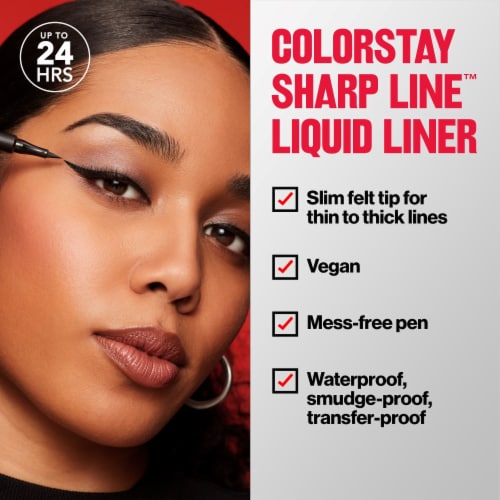 Revlon ColorStay Sharp Line Liquid Liner 01 Blackest Black Perspective: left