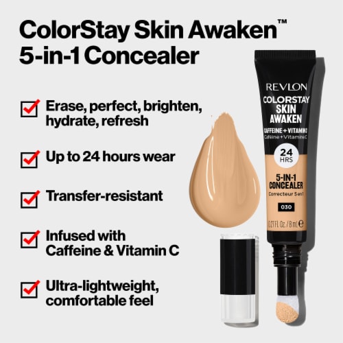 Revlon® ColorStay™ 030 Light Medium Skin Awaken 5-in-1 Concealer Perspective: left
