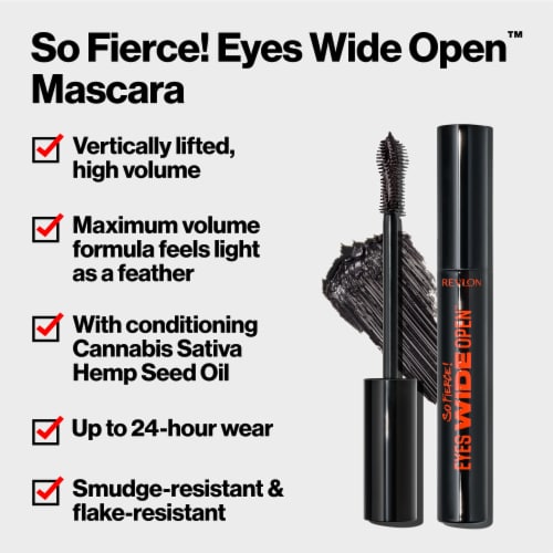 Revlon So Fierce Eyes Wide Open Mascara 102 Black Perspective: left