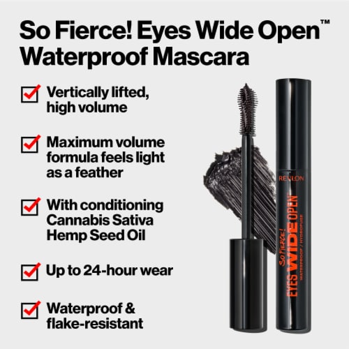 Revlon So Fierce Eyes Wide Open Mascara Waterproof 104 Black Perspective: left