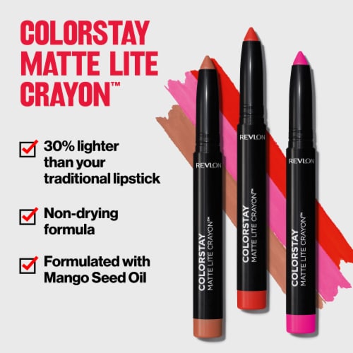 Revlon ColorStay Matte Lite Lip Crayon 009 Ruffled Feathers Perspective: left