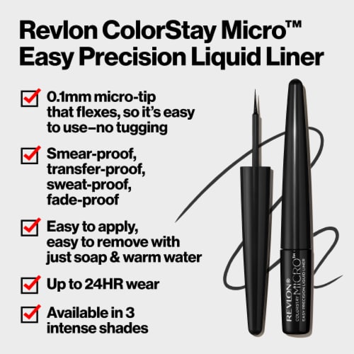 Revlon ColorStay Micro Easy Precision Liquid Eyeliner 301 Blackout Perspective: left