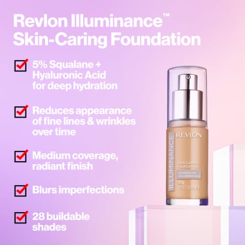Revlon Illuminance Skin-Caring Foundation 609 Sienna Perspective: left