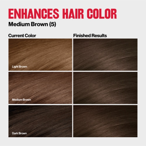 Revlon ColorSilk Tone + Gloss + Care Demi-Permanent Hair Color Shade 5 Medium Brown Perspective: left
