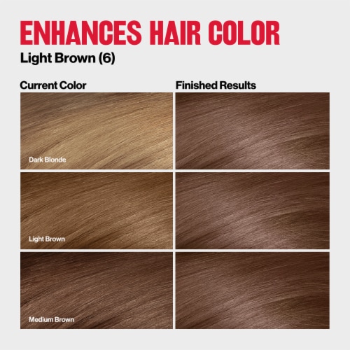 Revlon ColorSilk Tone + Gloss + Care Demi-Permanent Hair Color Shade 6 Light Brown Perspective: left