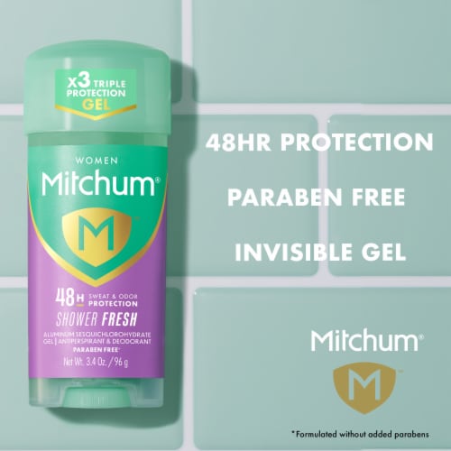 Mitchum Triple Odor Defense Women Gel Deodorant Shower Fresh 2-Pack Perspective: left