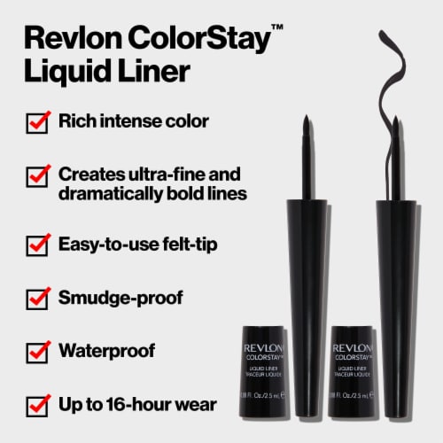 Revlon ColorStay Liquid Liner 251 Blackest Black Perspective: left