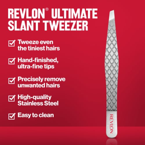 Revlon® Stainless Steel Slant Tweezers Perspective: left