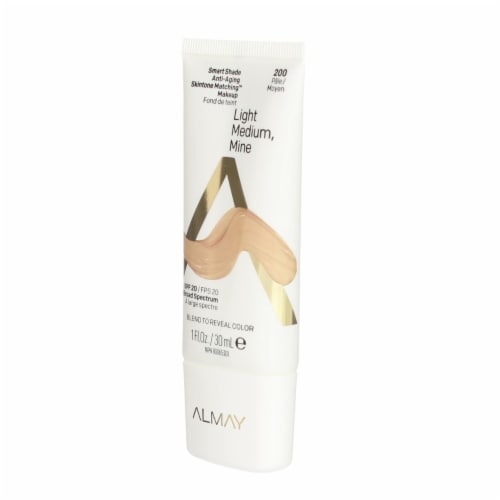 Almay Smart Shade 200 Light Medium Anti-Aging Skintone Matching Makeup Perspective: left