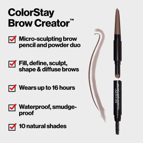 Revlon Colorstay™ Brow Creator 610 Dark Brown 5 in 1 Brow Tool Perspective: left