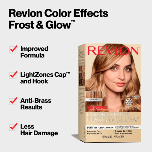 Revlon Color Effects Frost & Glow Permanent Hair Color Highlight Kit Shade 30 Honey Perspective: left