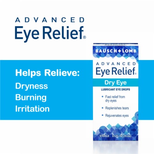 Advanced Eye Relief Eye Drops for Dry Eyes Lubricant Drops for Redness Relief Perspective: left