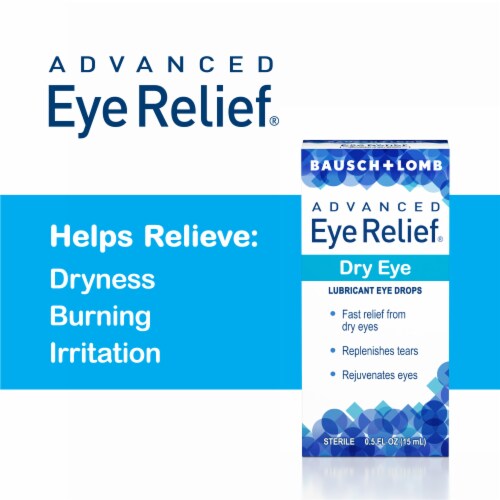Advanced Eye Relief Eye Drops for Dry Eyes Lubricant Drops for Redness Relief Perspective: left