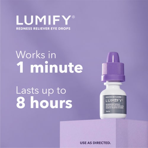 LUMIFY Redness Reliever Eye Drops Brimonidine Tartrate Ophthalmic Solution 0.025% Perspective: left