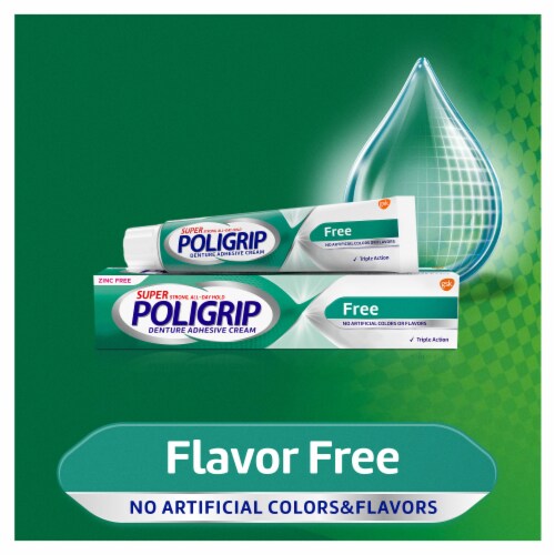 Super Poligrip Zinc Free Denture and Partials Adhesive Cream Perspective: left