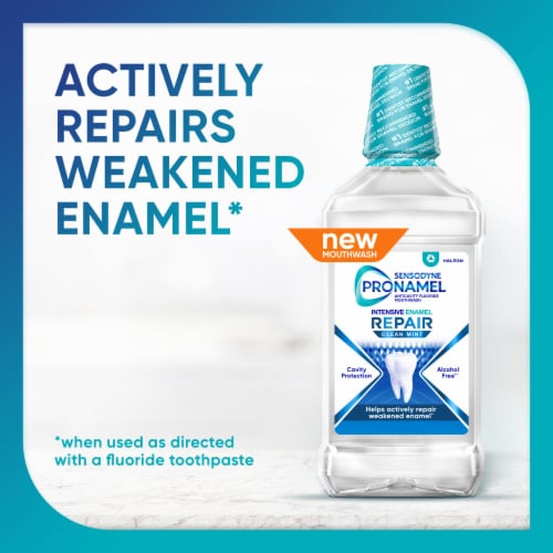 Sensodyne Pronamel Intensive Enamel Repair Mouthwash, Clean Mint Perspective: left