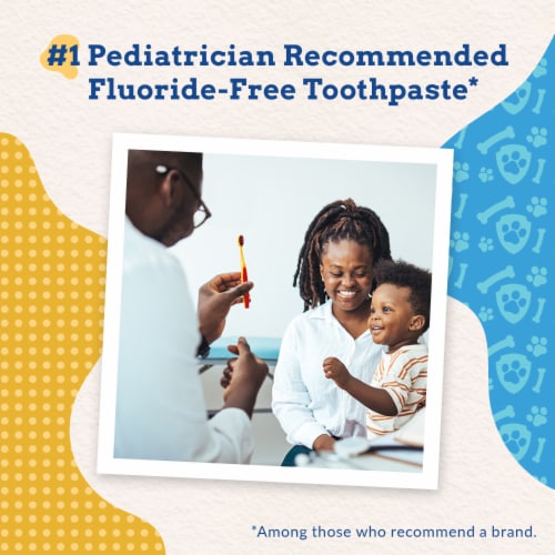 Orajel Kids PAW Patrol Fluoride-Free Training Toothpaste Natural Fruity Fun Flavor Perspective: left