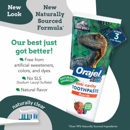 Orajel™ Jurassic World Anticavity Fluoride Toothpaste Perspective: left