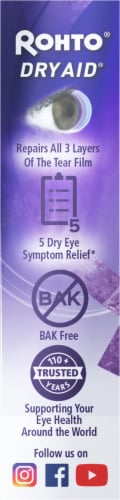 Rohto Dry Aid Advanced Dry Eye Relief Lubricant Eye Drops Perspective: left