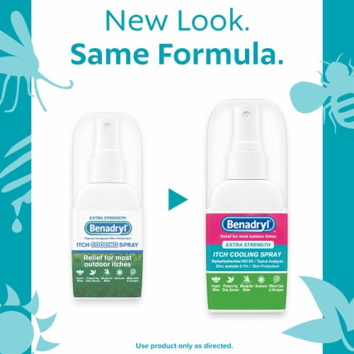Benadryl Extra Strength Anti-Itch Cooling Spray, Travel Size Perspective: left