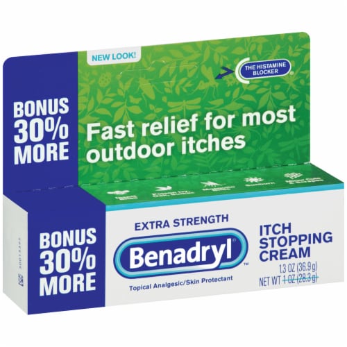 Benadryl Topical Extra Strength Itch Stopping Cream Bonus Perspective: left