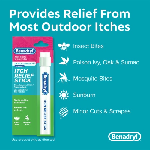 Benadryl Extra Strength Itch Relief Stick, Travel Size Perspective: left