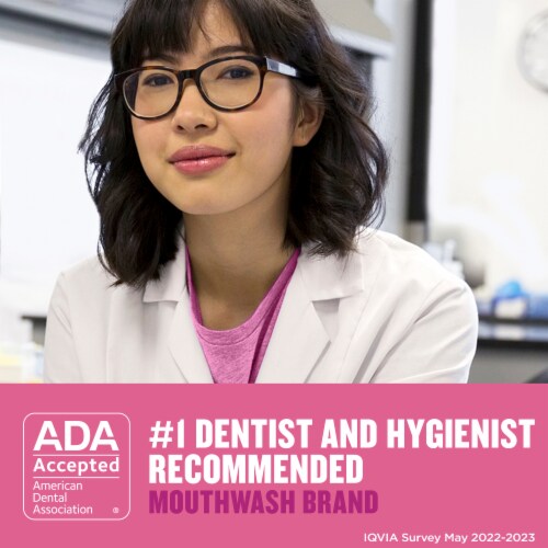 Listerine Gum Therapy Mouthwash Glacier Mint Antiplaque & Anti-Gingivitis Oral Rinse Perspective: left