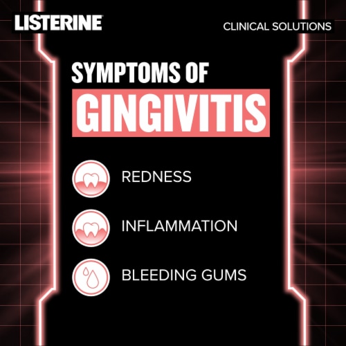 Listerine Clinical Solutions Antiseptic Mouthwash for Gum Health Antigingivitis Icy Mint Oral Rinse Perspective: left
