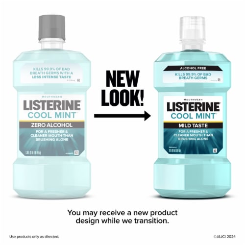 Listerine Zero Alcohol Cool Mint Mouthwash Perspective: left
