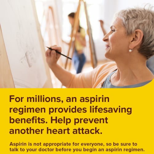 Bayer® Low Dose Safety Coated Pain Relief 81mg Asprin Tablets Perspective: left