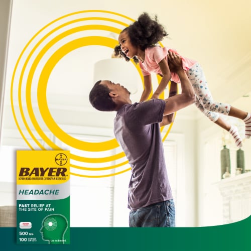 Bayer® Headache Aspirin 500mg Perspective: left