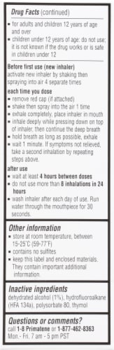 Primatene® MIST Epinephrine Asthma and Allergy Inhalation Aerosol  Perspective: left