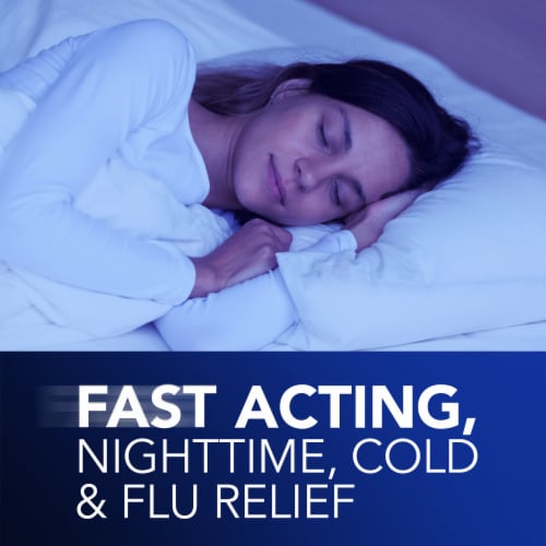 Vicks DayQuil and NyQuil Cherry Cold Flu and Congestion Medicine Perspective: left