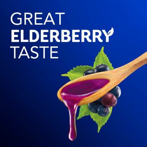 Vicks NyQuil Cold & Flu Relief Elderberry Liquid Perspective: left