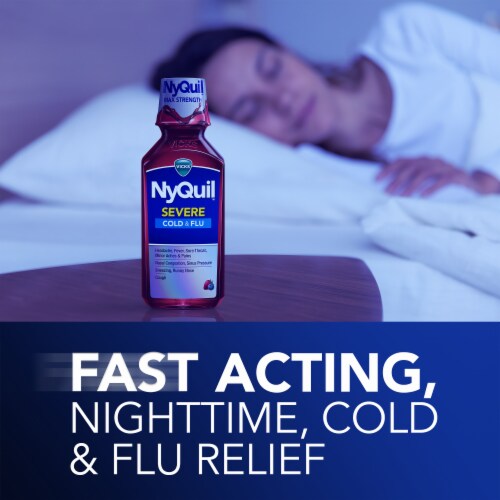 Vicks NyQuil SEVERE Cold & Flu Medicine Perspective: left