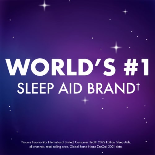 ZzzQuil Soothing Berry Flavor Nighttime Sleep Aid Free Of Liquid Perspective: left