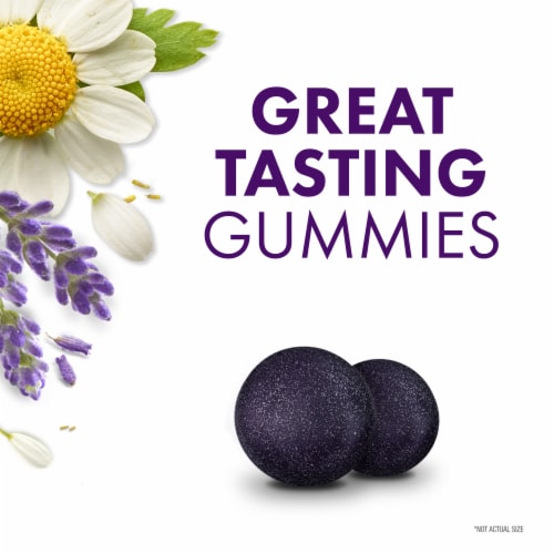 ZzzQuil Wildberry Vanilla Flavor PURE Zzzs Melatonin Sleep Aid Gummies Perspective: left