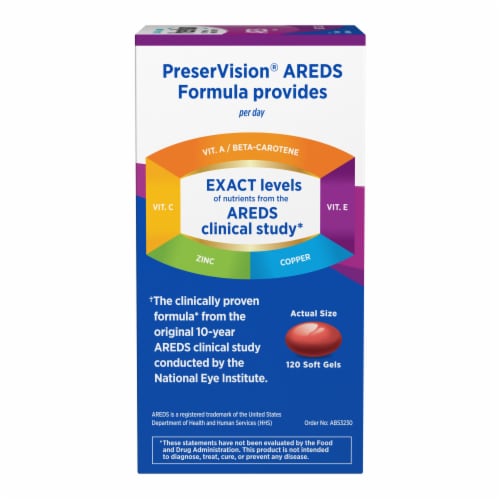 Bausch & Lomb PreserVision Areds Eye Vitamin & Mineral Supplement Perspective: left