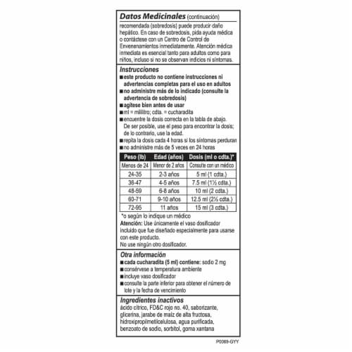 Bactimicina Children's Pain and Fever Reliever Acetaminophen Liquid, Ages 2-11 years, 4 fl oz Perspective: left