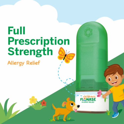 Flonase Children's Allergy Medicine for 24 Hour Relief Metered Nasal Spray Perspective: left