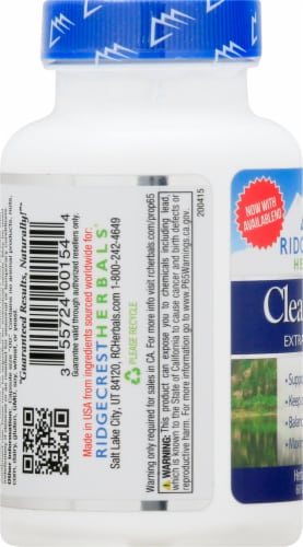 Ridgecrest Herbals ClearLungs Extra Strength Vegan Capsules Perspective: left