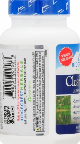 Ridgecrest Herbals ClearLungs Extra Strength Vegan Capsules Perspective: left
