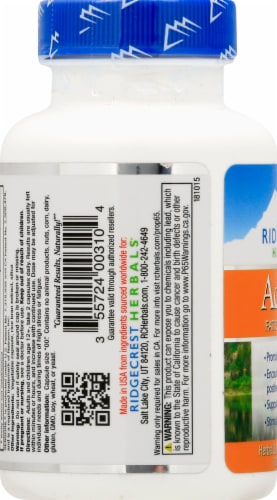 Ridgecrest Herbals Adrenal Fatigue Fighter Vegan Capsules Perspective: left