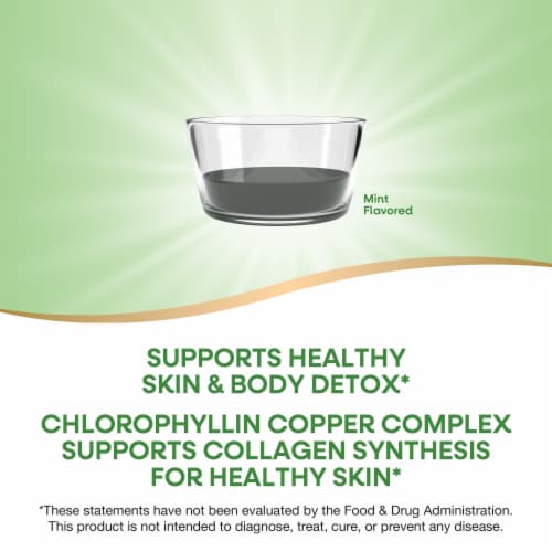 Nature's Way Chlorofresh Skin and Body Detox Chlorophyll Mint Flavored Liquid Perspective: left