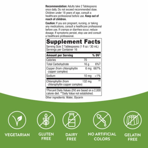 Nature's Way Chlorofresh Skin and Body Detox Chlorophyll Unflavored Liquid Perspective: left